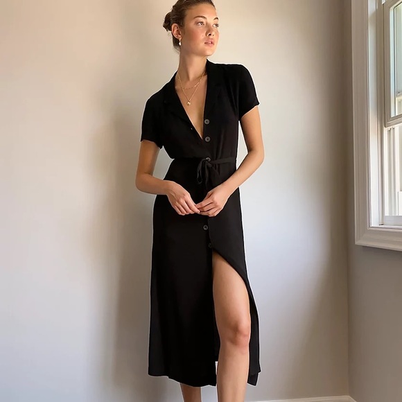 Wilfred Shirt Dress - Black, Large - Picture 2 of 3